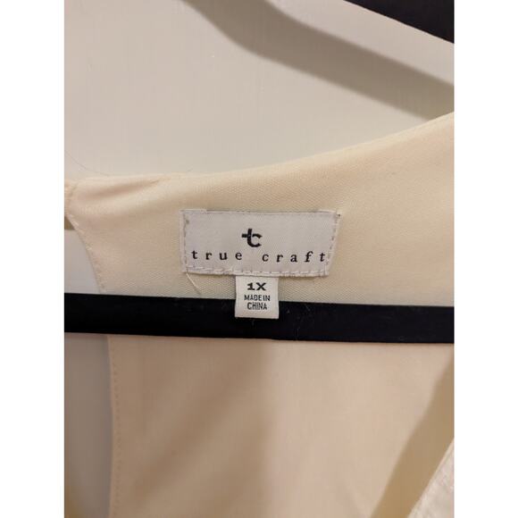 True Craft Cream Textured Babydoll Mini Dress size XL - Picture 2 of 8